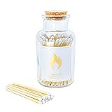 Chandler Safety Matches - Glass Jar Strike On Bottle Matches | Vintage | Home Decor | Candle Accessory | Artisan Long Matches (Clear)