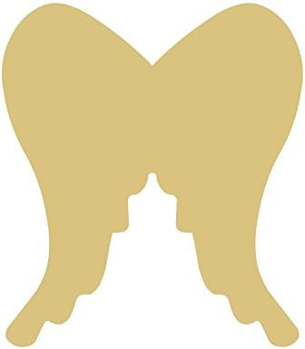 Angel Wings Unfinished Wood Cutout, No Sanding Required, 1/4" Laser Cut Smooth MDF Cutout, Home Décor, Crafts, DIY Projects, Made in USA by Diverse Print & Cut
