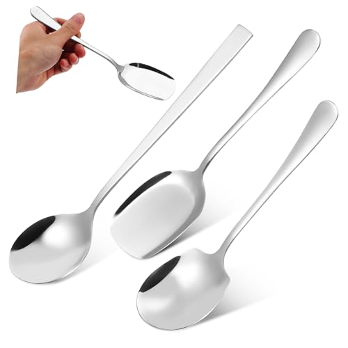 SOLUSTRE 4-piece Stainless Steel Spoon Set Multifunctional Cooking Spoon Large Capacity Serving Spoons Spoon Holes for Buffet Dinner and Parties