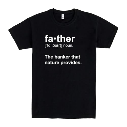 Pampling Maglietta Festa del papà, Manica Corta Uomo, 100% Cotone con Stampa, Abbigliamento Uomo in 5 Taglie, T-Shirt Nera, Modello Father Definition (XL)