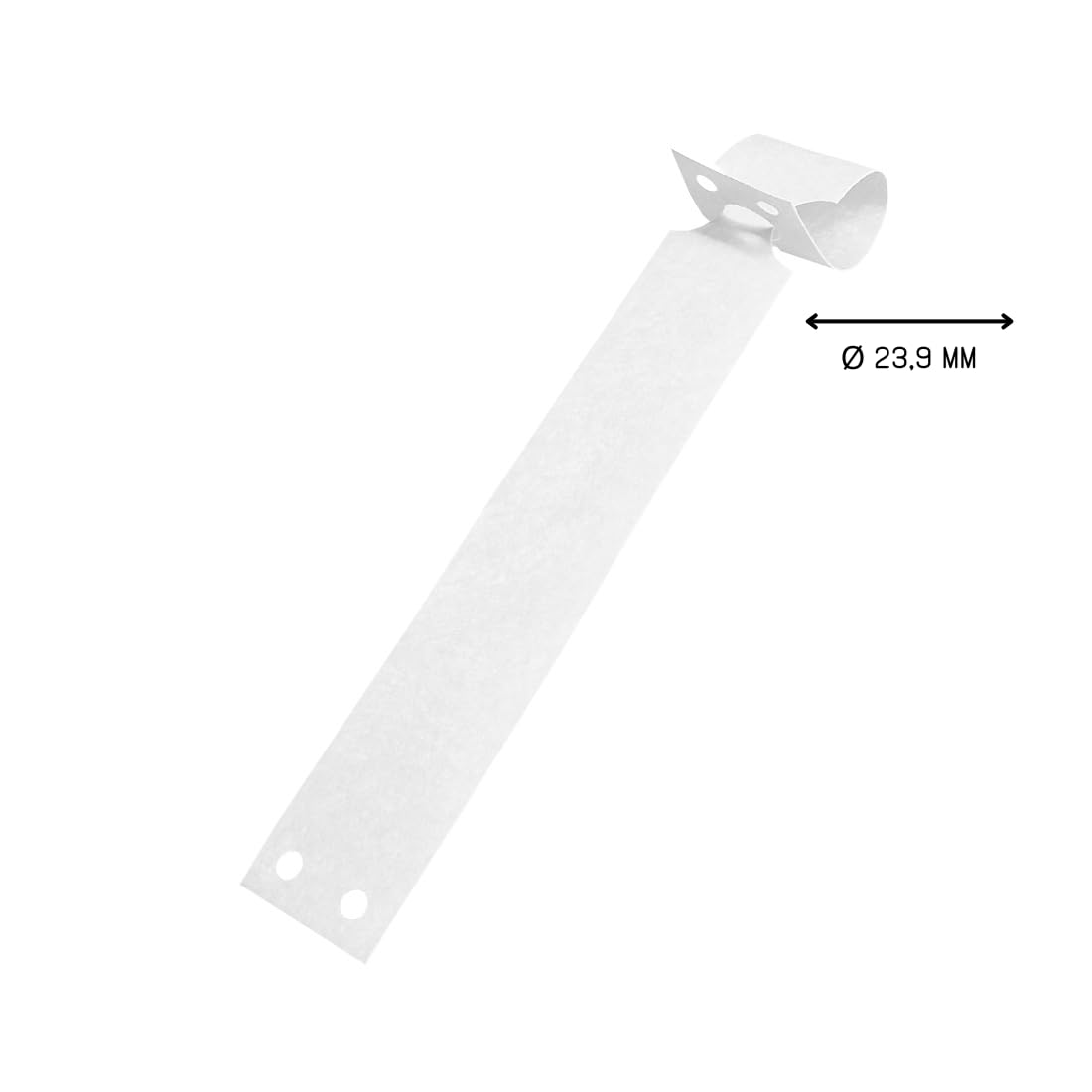 Étiquettes à boucle blanches Tyvek pliées zigzag - 220 x 25,4 mm- pour imprimante matricielle - 1000 étiquettes