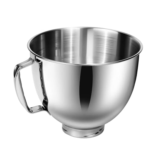 PQPO Edelstahl Mixer Schüssel für Kitchen Aid 4,5-5 Quart Standmixer, kompatibel mit Kitchen Aid Mixer Zubehör