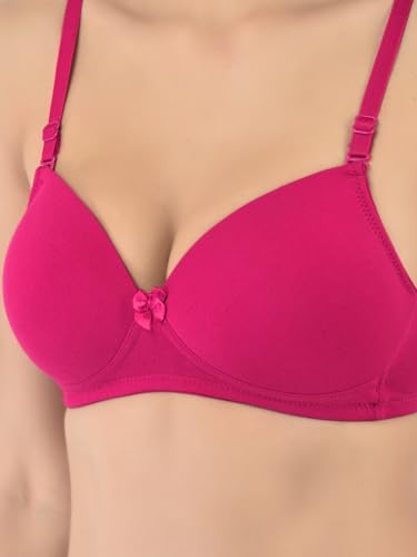 Image of Softline Women's Cotton-Rich Wire-Free Padded Bra | Full Coverage, Seamless & Breathable for Everyday Comfort | Soft Fabric with Supportive Fit for All-Day Wear