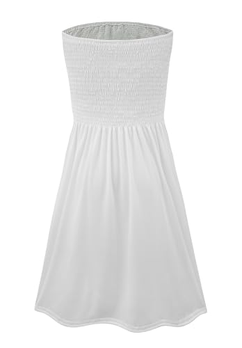Image of Zyyfly Womens Summer Beach Dresses Strapless Cover Ups Dress Tube Top Sundresses