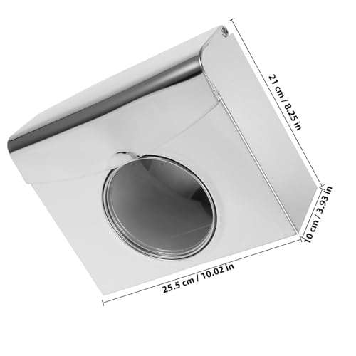 Caja porta pañuelos de acero inoxidable TEHAUX rectangular para pared de baño 3