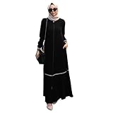 Abaya for Muslim Women Zipper and Stripe Detail on Skirt and Sleeves | Long Sleeve Dress Islamic Kaftan Hijab Robe Prayer