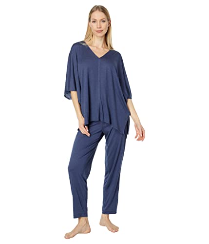 Pajama set Natori Shangri La caftan de nuit bleu pour femme