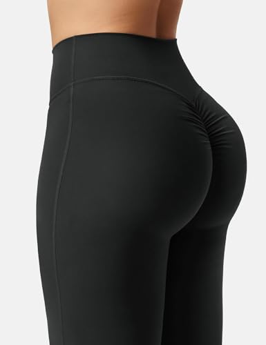 Women Scrunch Butt Lifting Flare Wide Leg Yoga Pants Bootcut High Waisted Workout Leggings - image 4
