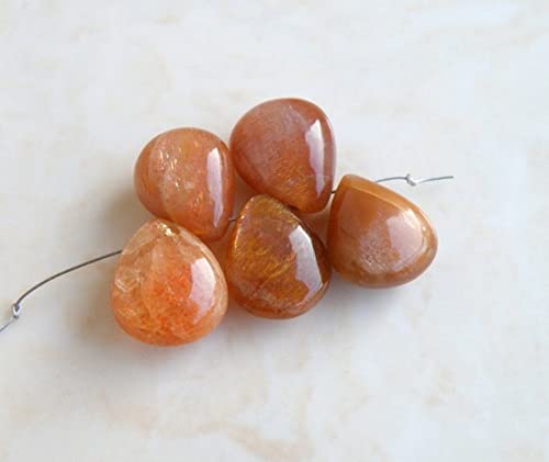 Pierre de soleil briolette en coeur LKBEADS éclats naturels pour bijoux haut de gamme