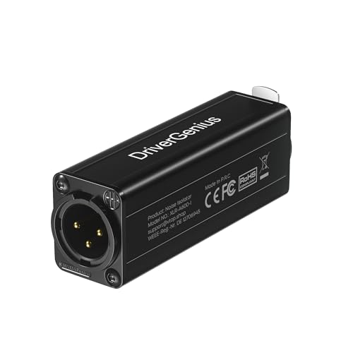 DriverGenius X-Shield | Single-Channel XLR Ground Loop Noise Isolator – Hum Eliminator for Audio Interfaces, Mixing Consoles, etc. (Passive, M/F)