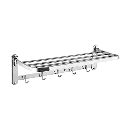 Étagère de salle de bain porte-serviette double en finition haut de gamme 60cm