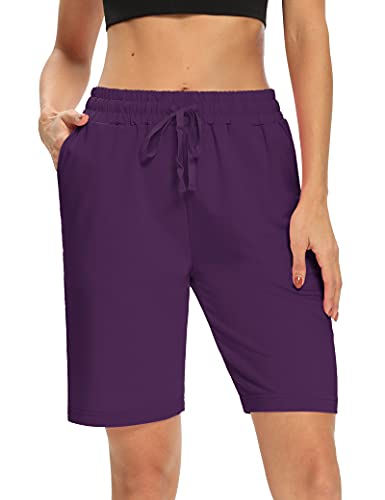 Image of DIBAOLONG Womens Yoga Shorts Loose Comfy Drawstring Lounge Bermuda Shorts with 3 Pockets | Elastic Waist, Comfy Lounge Fit, 3 Pockets