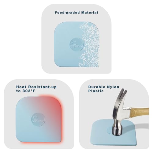 Image of Pan Scraper, 5 Pcs Pot Scraper Plastic, Pot Scraper Non Scratch for Cast Iron, Pot and Pan Cleaning, Sturdy Scraper Kitchen Tool-Aqua