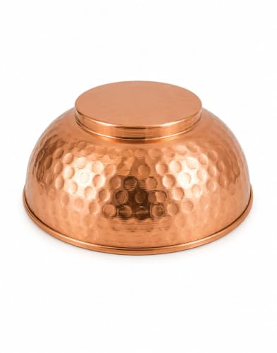 Image of BONA FIDE - Unit of signature metal exports Bowl,Copper,Bowl for Serving,Heavy Gauge Hammered Design Hand Made,Copper,Serving Bowl,Mixing Bowl,Decorative Bowl Capacity 400 ml