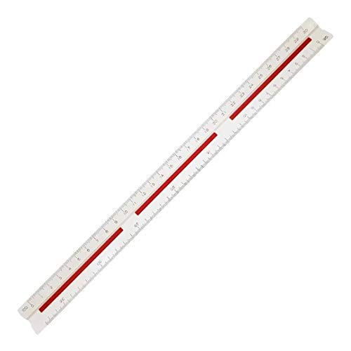 Escalímetro Triangular, Trident, 7830/1, Branco, 30 cm