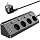 Corner Socket with Independent Switch, Power Strip with 4 USB (2 USB C) + 4 Way Socket with Child Lock, 3680 W, 2 m Extension Cable for Kitchen, Office, Household (Black) 4 Fach Black - Power Strip