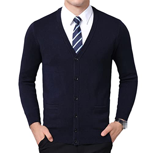 Cardigan pour homme col en V vêtement anti-froid stretch confortable