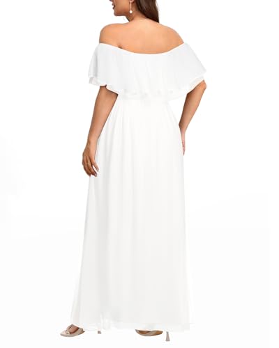 Image of Pinup Fashion Plus Size Formal Bridesmaid Wedding Guest Chiffon Long Dress