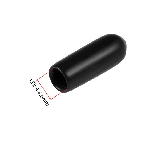 TA-VIGOR 50Pcs Rubber End Caps, 3.5mm ID Round Flexible Screw End Caps Thread Protectors - Image 3