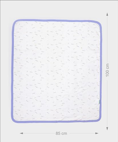 Image of Mi Arcus Premium Knitted Printed Ultra-Soft Blanket for Baby Boys Girls 0-12 Months, 100x85 cm - White