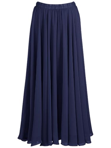 Indian Trendy Women's 2 Layer Skirts Chiffon Gypsy Full Circle Belly Dance Tribal Big Hem Reversible