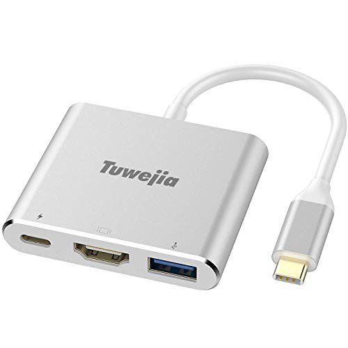USB Type c HDMI アダプタ Tuwejia usb タイプc 4K 解像度 hdmiポート+USB 3.0高速ポート+USBタイプC高速PD充電ポート 3-in-1 変換 アダプタ UHDコンバータ MacBook Pro/MacBook Air 13inch 2018/iPad Pro 2018/Nintendo Switch ニンテンドースイッチ/USB C デバイス対応