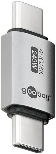 goobay USB-C Adapter 240W 40 Gbit Verl&auml;ngerung gerade USB4 (Stecker auf Stecker) / USB 4.0 Adpter 8K@60 Hz, abw&auml;rtskompatibel USB 3.1, USB 2.0/74448
