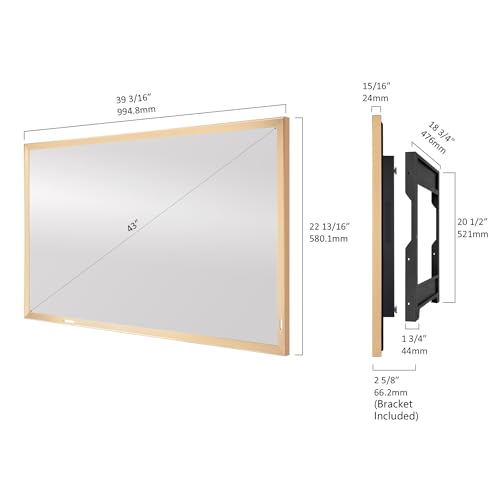 Image of Soulaca 43-Inch Smart Mirror TV with Champagne Gold Aluminum Frame, webOS Smart TV ThinQ AI Voice Control, Built-in Streaming Apps ATSC Digital Tuner for Kitchen, Living Room
