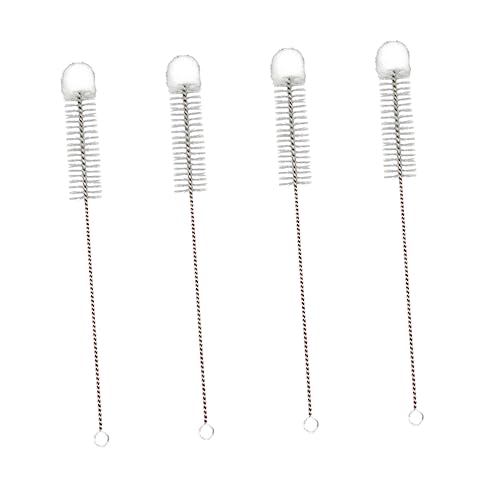 HOMOCONO 4pcs Nylon Cleaning Brush Tube Cleaning Brush Pipe Cleaners Flasks Cylinders Brush Flask Cleaning Brush Bottle Cleaner Brush Cup Narrow Neck Bottle Cleaner Cotton Ball White