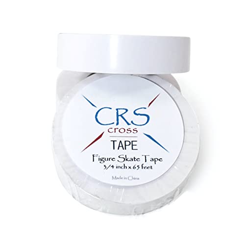 CRS Cross Figure Skate Tape. 3/4 Inch Wide White. Protection for Leather Figure Skates. White and Shiny Skate Boots - No Need for Polish. Tape Your Ice Skating Laces to Keep Them Tied Tight.