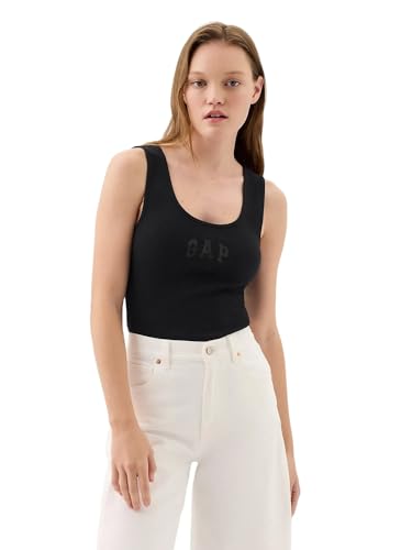Gap Womens 2-Pack Ribbed Tank Top Gap Black Grey 2 Pack L/P