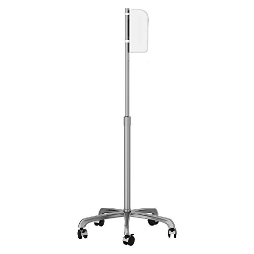 Image of Hand Sanitizer Station - CTA Heavy-Duty Height-Adjusting Mobile Floor Stand with 5 Swivel Casters and Automatic Soap and Hand Sanitizer Dispenser (SAN-HFSD) - Silver