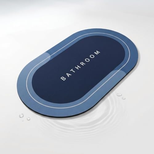 Image of Anti-Slip Bathroom Mat, Super Absorbent Non-Skid Doormat, Quick Dry, Soft Floor Rugs with Rubber Backing, Durable Easy Clean Doormat s for Home, Kitchen, Office, Washroom (Blue, Pack of 1)
