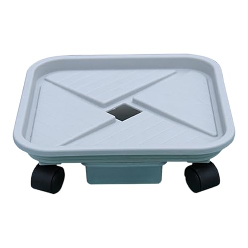 Support de plante robuste carré métal roulette extérieur intérieur - 4