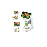 OUTACT Digital Microscope for Kids, Mikroskop Handy mit 8 Einstellbaren LED Licht, Digital Mikroskop mit 4,3 IPS Bildschirm 1000X Zoom,UnterstüTzt Foto und Videofunktionen, für Geburtstagsgeschenke