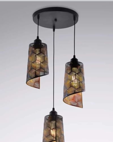 Image of Lyse Decor Hanging Lamps for Living Room, Pendant Lights for Drawing Room Center, Dining Table Light and Bedroom Lights (with Bulb)