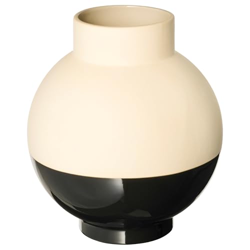 Vase GLANSGRAN beige et noir 23 cm pour valoriser vos bouquets