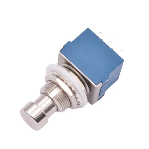 Interruptor de pie 3PDT de 9 pines para pedal de efectos guitarra con terminal de soldadura enclavamiento 5 uds 3