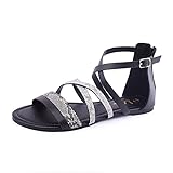 【Klassisch und Modern】Schlangen-Druck und Leoparden-Druck-Design, 2 verschiedene Stile zur Auswahl. Kombinieren Sie mit den klassischen und modischen Knöchelriemchen flache Sandalen sind ein Muss für unbeschwerte Sommer-Styling.