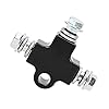 Keenso Tee Connector Universal 3 Way Tubing Hose Coupling High Performance CNC Pipe Adapter For Motorcycle ATV Modification Made Of Durable Steel Size 44x39mm (B (black three-wire screw)) #3