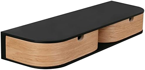 Floating Shelf with 2 Drawers – Wooden Hanging Wall Shelf – Small...