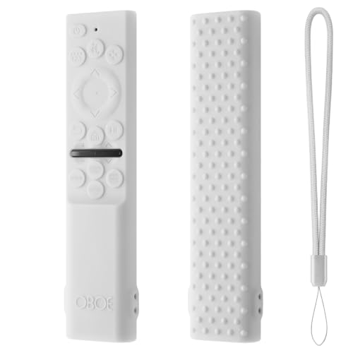 Image of Oboe Silicone Tv Remote Cover Compatible with Samsung Smart Tv Remote 2026 Model BN59-01498A Key Cover Case with Lanyard (B-White) REMOT E NOT Included