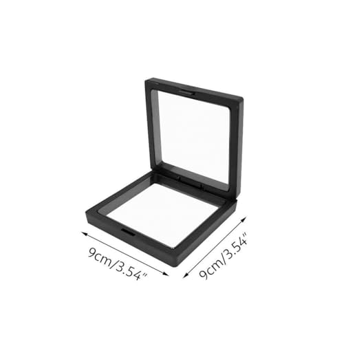 Image of Floating Display Frame, Coin Display Case, Dustproof PE Film Transparent Jewelry Storage Box for Ring Necklace Bracelet, Floating Display Case for Coin, Jewelry(Medium 10 pc, Multi Color)