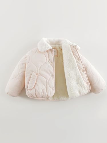 marc & janie Girls Loose Polar Fleece Collar Quilted Jacket Long Sleeve Warm Coat Outerwear 2415334