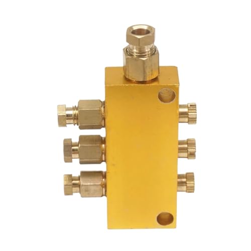 MTADSBKFP Système de Lubrification centralisé, Distributeur à Piston en Aluminium for graissage centralisé 2 à 10 Voies, entrée 6 mm, Sortie 4 mm(3 Ways)