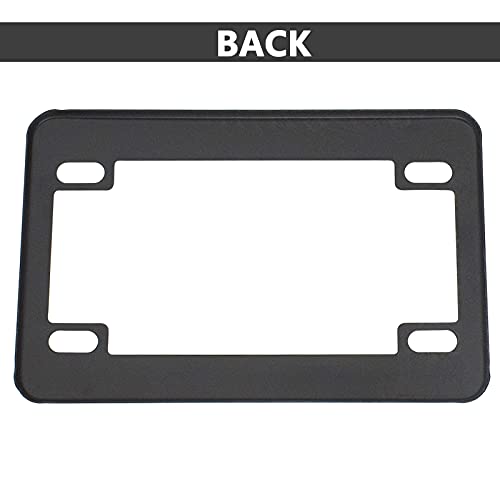 Autoxbert 4" X 7" Universal Motorcycle License Plate Frame Carbon Fiber Aluminium Tag Cover Protector Set Holder For Honda Yamaha #TOP6