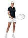 YSENTO Women's Golf Polo Shirts Collared UPF 50 Short Sleeve V-Neck Summer Fashion Cute Tops Clothes Quick Dry Navy L