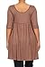 Plus Size Solid 3/4 Sleeve Relax Fit Jersey Knit Tunic Top Dress/Made in USA Taupe 3XL