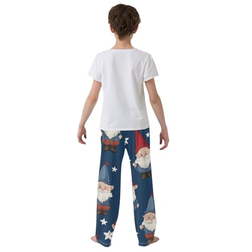 Gnome with Star Boys Long Pants Soft Trousers Elastic Waist Kids Lounge Bottoms with Pockets S-XL3