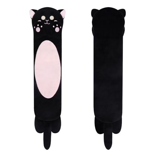 Microwavable Heating Pads for Cramps, Cute Black Cats Heating Pad Period Cramps Pain Relief for Women Girls, Stuffed Animals Moist Heat Pad for Menstrual-Washable Heat Cover